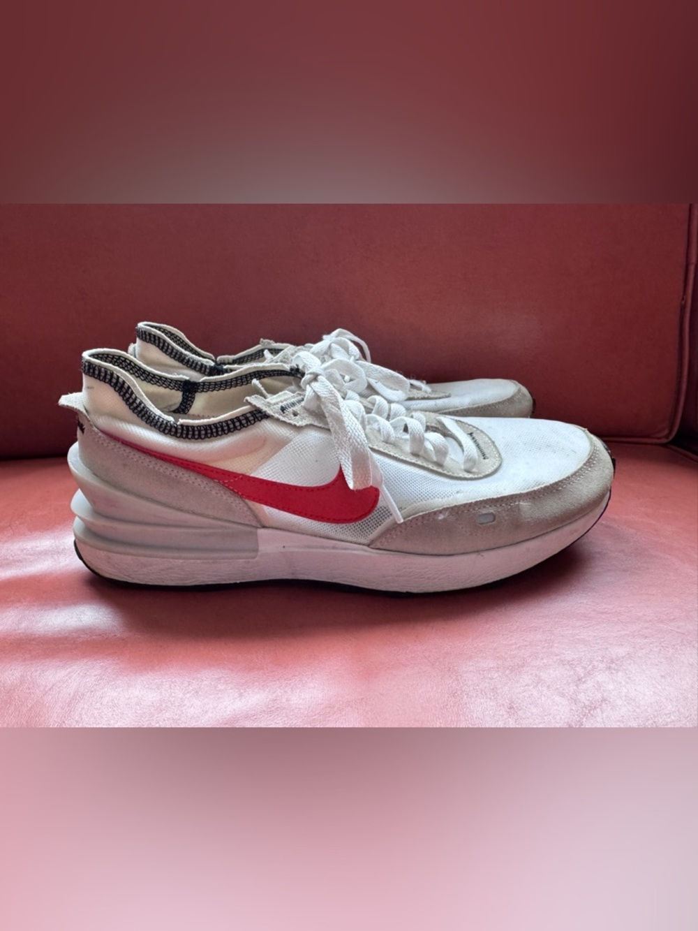 Nike Waffle One White/Picante Red 9.5